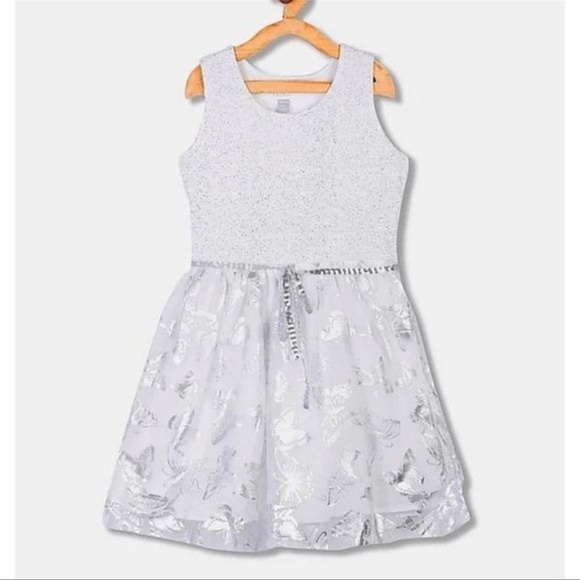 THE CHILDREN'S PLACE formal Dress Sleeveless
Foil Butterfly Print Belted size 10